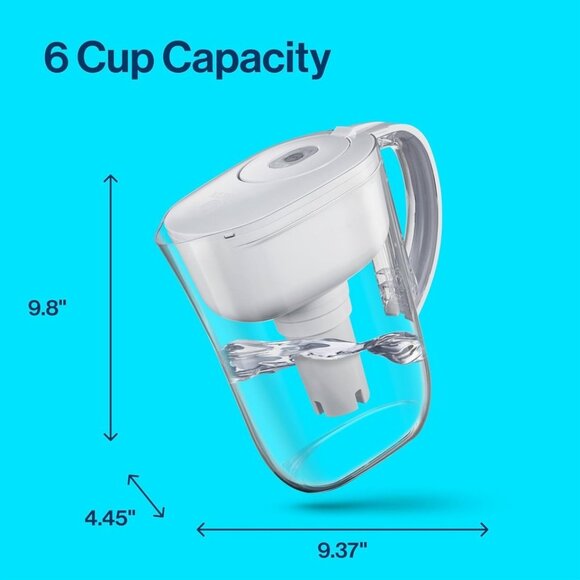 BRITA METRO 6-CUP WATER FILTER PITCHER SMARTLIGHT WHITE - W/ 1 STANDARD FILTER - Picture 4 of 6